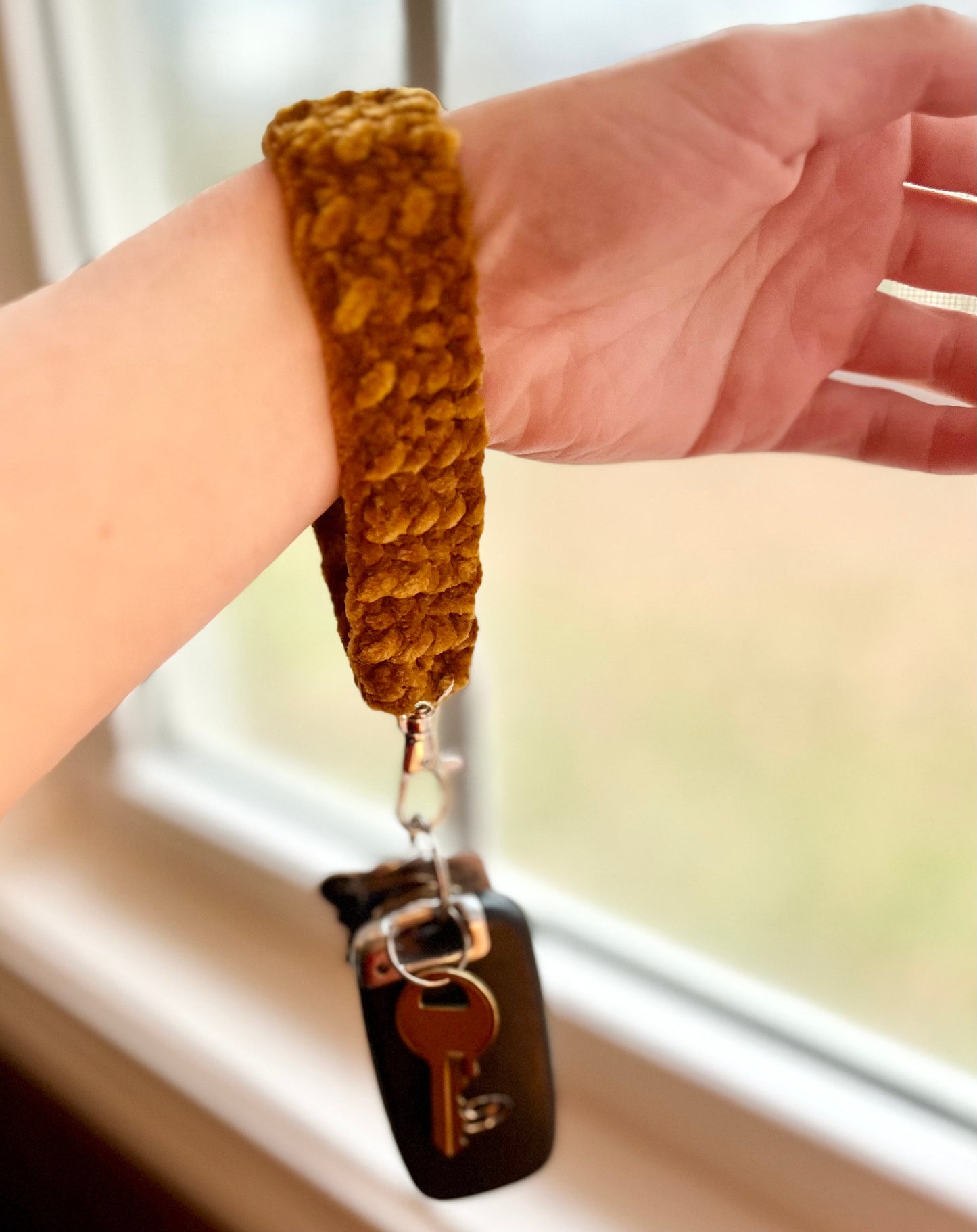 Velvet Crochet Lanyard/ Key Holder