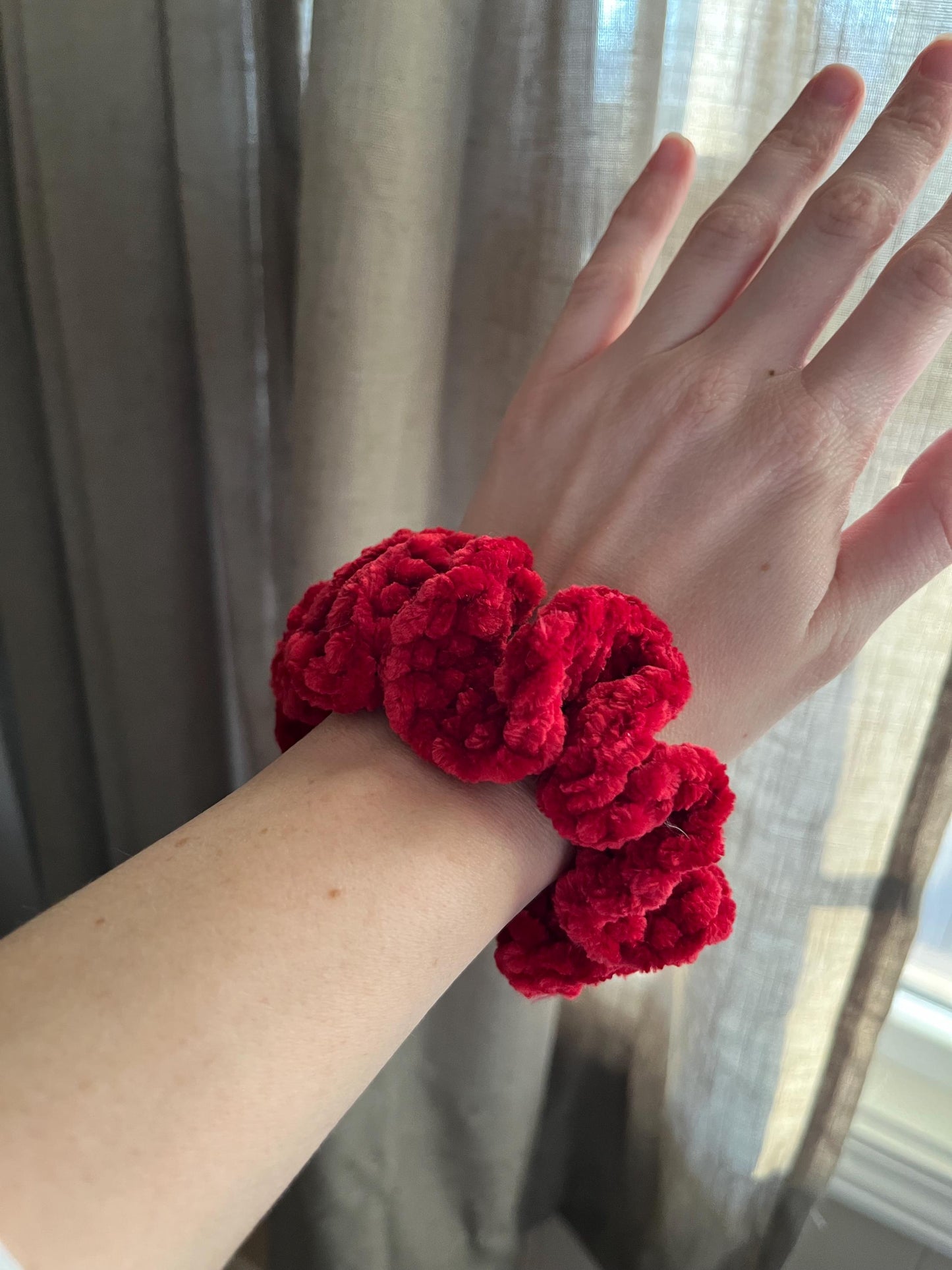 Ruffle Velvet Scrunchie