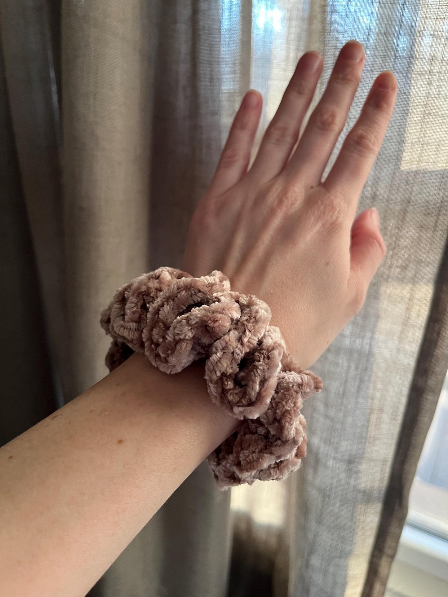 Ruffle Velvet Scrunchie