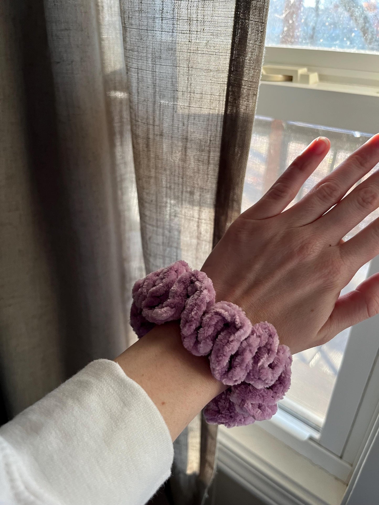 Ruffle Velvet Scrunchie