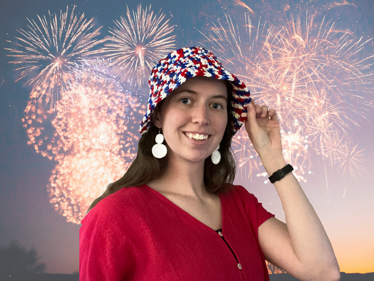 Red White Blue Crochet Bucket Hat