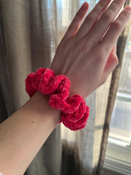 Ruffle Velvet Scrunchie