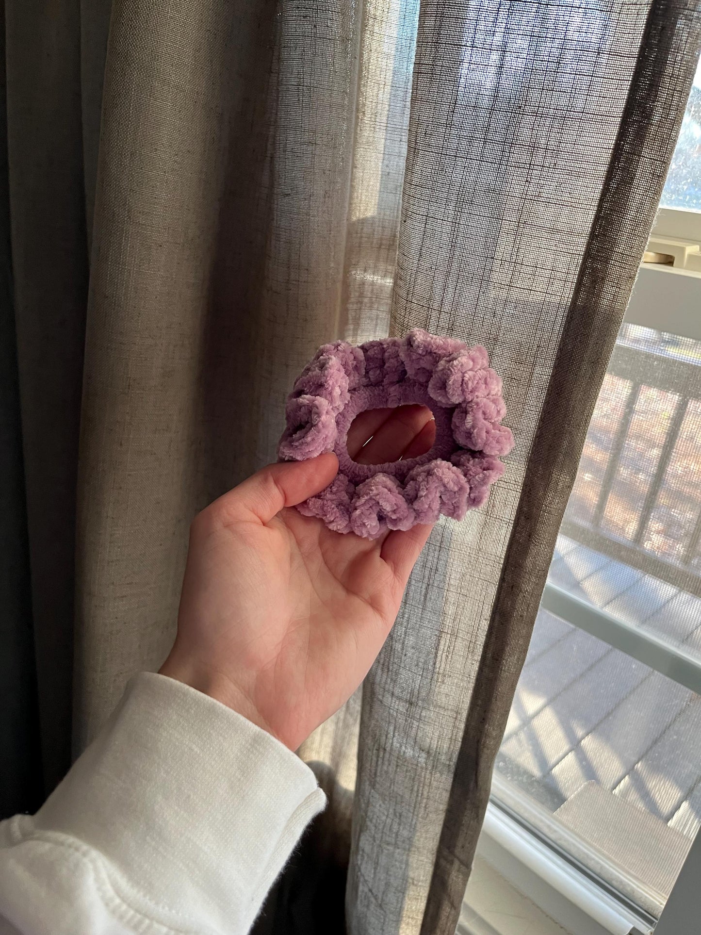 Ruffle Velvet Scrunchie